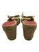 Christian Louboutin Shoe Size 39 Gold, Beige, Red Raffia Ribbon Wedge Espadrille Gold, Beige, Red / 39
