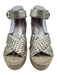Marc Fisher Shoe Size 8 Light Gold Leather Upper open toe Woven Espadrille Light Gold / 8