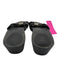 Chanel Shoe Size 38 Black Leather & Wood Silver Hardware Logo Mule Wedge Sandals Black / 38