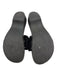 Chanel Shoe Size 38 Black Leather & Wood Silver Hardware Logo Mule Wedge Sandals Black / 38