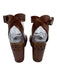 Ash Shoe Size 38 Brown Leather Upper Toe Strap Laser Cut Ankle Wrap Wedges Brown / 38