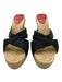 Christian Louboutin Shoe Size 38 Black Raffia Cut Out Ribbon Open Toe Espadrille Black / 38