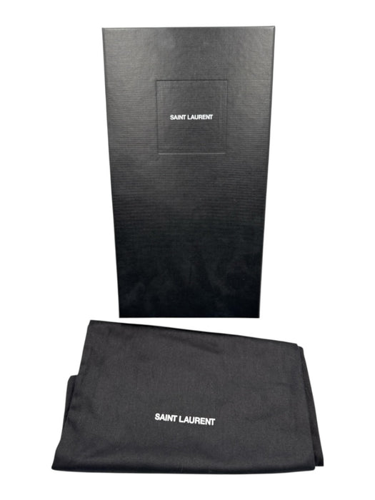 Saint Laurent Shoe Size 38 Black Patent Leather Square Toe Woven Cut Out Sandals Black / 38