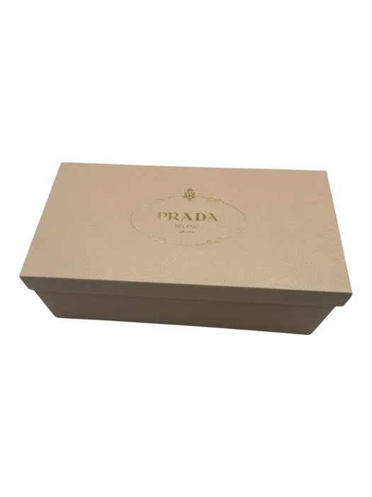 Prada Shoe Size 38 Black Leather Pointed Toe Bow Detail Zip Detail scrunch Flats Black / 38
