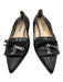 Prada Shoe Size 38 Black Leather Pointed Toe Bow Detail Zip Detail scrunch Flats Black / 38