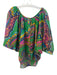 Trina Turk Size M Green & Multi Silk & Cotton Long Sleeve Abstract Print Top Green & Multi / M