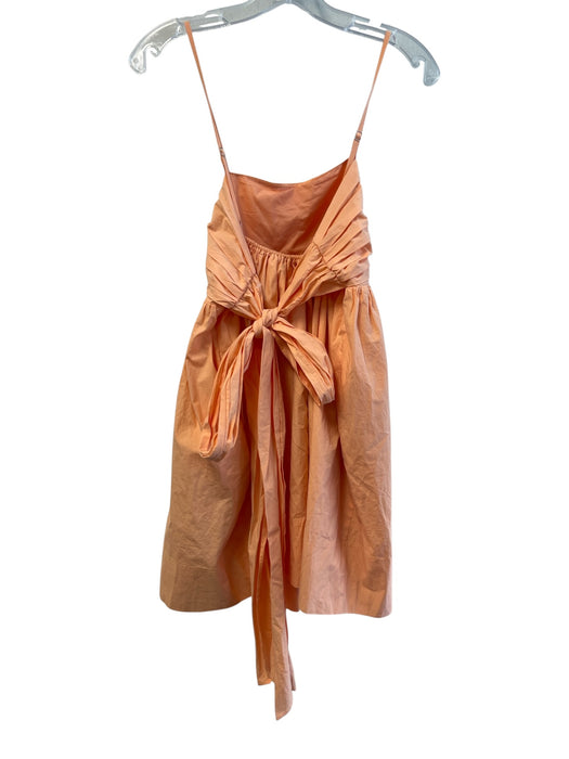 Mable Size M Orange Cotton & Polyester Sleeveless Back Tie Mini Pleated Dress Orange / M