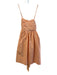 Mable Size M Orange Cotton & Polyester Sleeveless Back Tie Mini Pleated Dress Orange / M