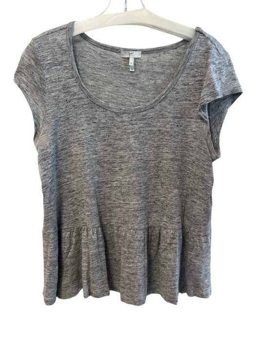 Joie Size Small Black & Grey Silk 3/4 Sleeve Semi Sheer All Over Print Top Black & Grey / Small