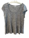 Joie Size Small Black & Grey Silk 3/4 Sleeve Semi Sheer All Over Print Top Black & Grey / Small