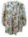 Maeve Size 4 white, green & red Cotton Blend Half Puff Sleeve Floral Top white, green & red / 4