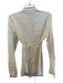 Elie Tahari Size M Cream Cotton Semi Sheer Beaded Button Up Long Sleeve Top Cream / M