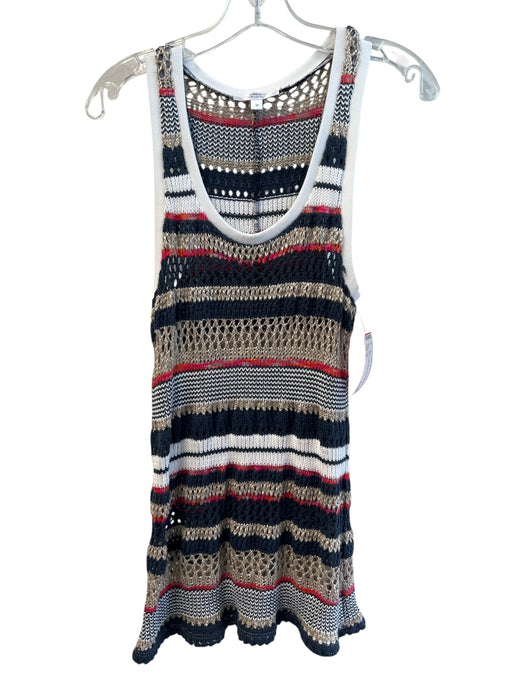 Drew Size M Multi Acetate Blend Sleeveless Knit Round Neck Stripe Top Multi / M