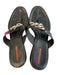 Prada Shoe Size Est 7 Black Leather Sandal Round Toe Slip On Shoes Black / Est 7