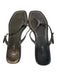 Prada Shoe Size Est 7 Black Leather Sandal Square Toe Slip On Shoes Black / Est 7