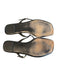 Prada Shoe Size Est 7 Black Leather Sandal Square Toe Slip On Shoes Black / Est 7