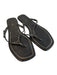 Prada Shoe Size Est 7 Black Leather Sandal Square Toe Slip On Shoes Black / Est 7