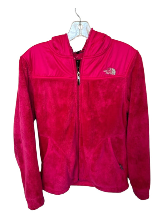 The North Face Size S Magenta Polyester Hood Full ZIp Athletic Jacket Magenta / S