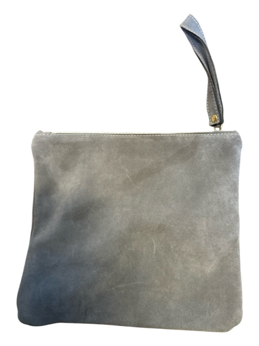 Vittoria Napoli Gray Suede Zip Close Clutch Gray