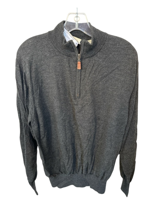 Peter Millar Gray Wool & Cashmere Blend Half Zip Men's Pullover XL