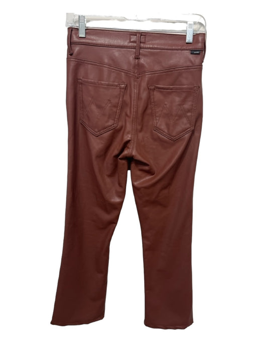 Mother Size 25 Brown Polyurethane High Rise Bootcut Crop Pants Brown / 25