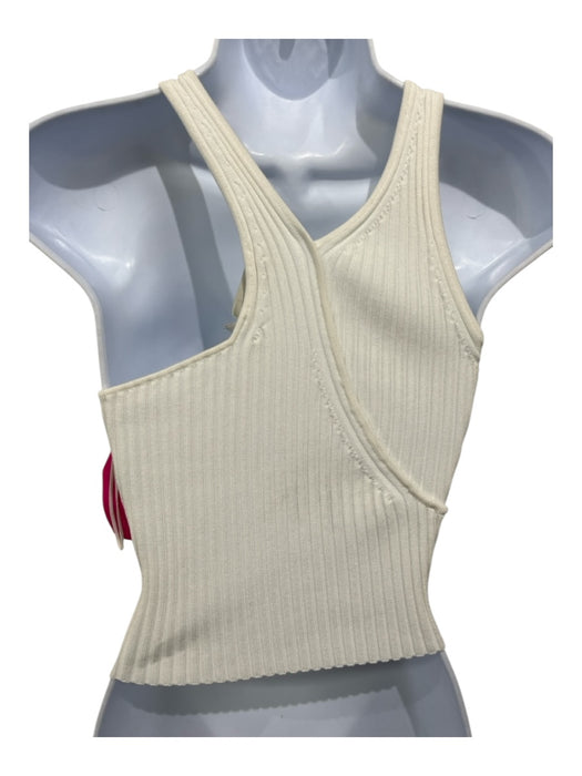 Jonathan Simkhai Size XS White Rayon Blend Ribbed One Shoulder Crop Top White / XS