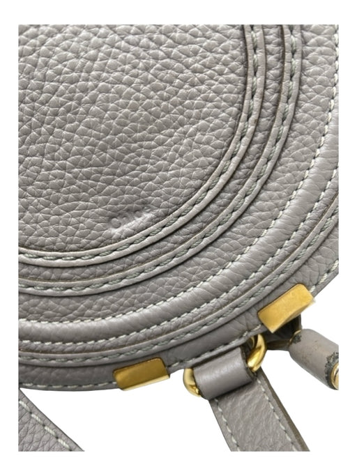 Chloe Gray Leather Gold hardware Loop Clasp Crossbody Bag Gray / Small