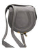 Chloe Gray Leather Gold hardware Loop Clasp Crossbody Bag Gray / Small