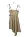 A.L.C. Size 0 Beige Linen Blend Spaghetti Strap Tulip Front Assymetric Hem Dress Beige / 0