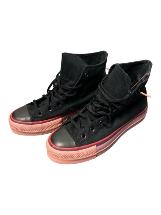 Converse Shoe Size 8.5 Black & Pink Canvas & Rubber High Top lace up Sneakers Black & Pink / 8.5