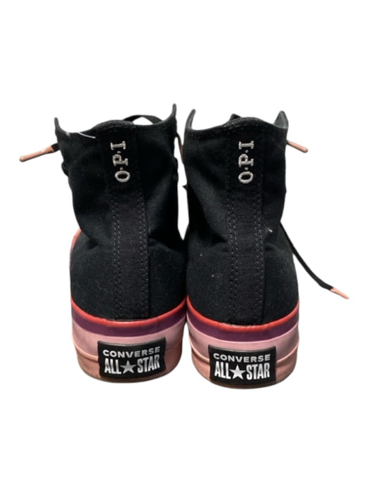 Converse Shoe Size 8.5 Black & Pink Canvas & Rubber High Top lace up Sneakers Black & Pink / 8.5