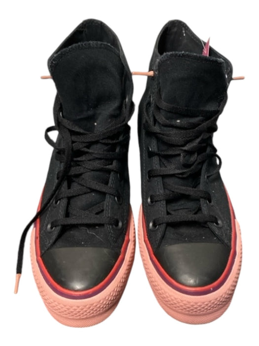 Converse Shoe Size 8.5 Black & Pink Canvas & Rubber High Top lace up Sneakers Black & Pink / 8.5