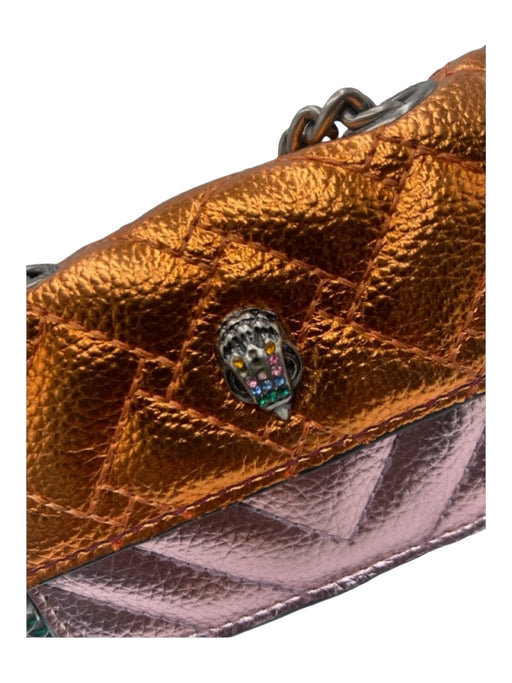 Kurt Geiger Pink, Blue, Orange Quilted SHW Snap Closure Purse Pink, Blue, Orange / Small