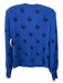 Skull Cashmere Size S Blue & Black Cashmere Skulls V Neck Long Sleeve Sweater Blue & Black / S