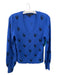 Skull Cashmere Size S Blue & Black Cashmere Skulls V Neck Long Sleeve Sweater Blue & Black / S