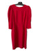 Antonio Melani Size 6 Red Polyester 3/4 Puff Sleeve Midi Round Neck Dress Red / 6