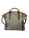 Brahmin Gray & bronze Leather Embossed Top Zip Rolled Handles shoulder strap Bag Gray & bronze / L