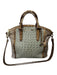 Brahmin Gray & bronze Leather Embossed Top Zip Rolled Handles shoulder strap Bag Gray & bronze / L