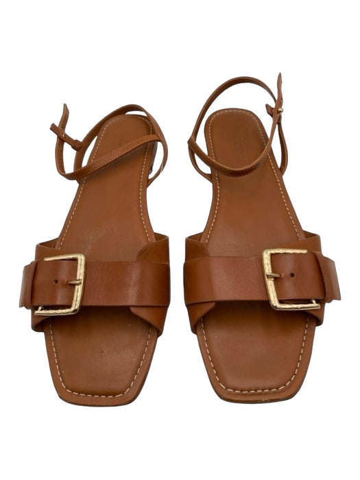 Ulla Johnson Shoe Size 40 Tan Brown Leather Gold Buckle Ankle Buckle Sandals Tan Brown / 40