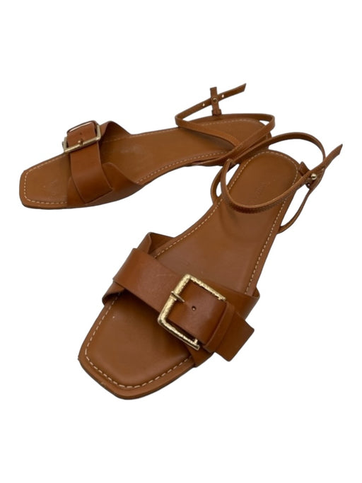 Ulla Johnson Shoe Size 40 Tan Brown Leather Gold Buckle Ankle Buckle Sandals Tan Brown / 40