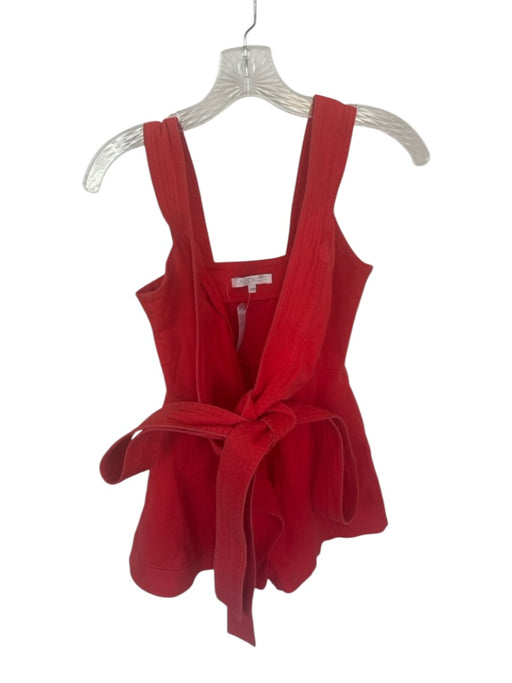 Alexis Size XS Red Cotton Tie Around Jean Romper Red / XS