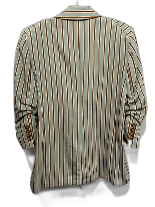 Veronica Beard Size 14 Green & Brown Rayon Blend Long Sleeve Stripe Jacket Green & Brown / 14
