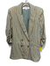 Veronica Beard Size 14 Green & Brown Rayon Blend Long Sleeve Stripe Jacket Green & Brown / 14