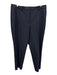 Lafayette 148 Size 12 Navy Blue Wool & Elastane Zip Fly High Rise Trouser Pants Navy Blue / 12