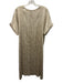 Lafayette 148 Size M Beige & White Silk & Lycra Short Sleeve Textured Dress Beige & White / M