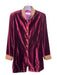 Susanne Von Dornberg Size 42 Maroon Red Viscose Blend Velvet Nehru Collar Jacket Maroon Red / 42