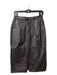 No Brand Size Est M Chocolate Brown Leather Back Zip Snap Closure Skirt Chocolate Brown / Est M