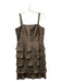 R&M Richards Size 10 Bronze Rayon Blend Sleeveless Tiered Bolero Dress Set Bronze / 10