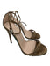 Gucci Shoe Size 36 Gray brown Suede open toe Ankle Buckle Stiletto Strappy Pumps Gray brown / 36