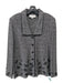 St John Collection Size 12 Black & White Wool Blend Button Front Leaves Jacket Black & White / 12